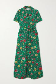 Maria belted floral-print silk maxi shirt dress at Net a Porter