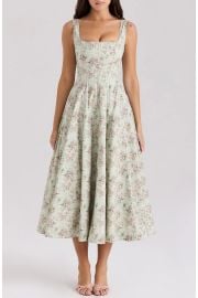 Mariabella Lace-Up Stretch Cotton Midi Dress at Nordstrom