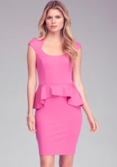 Mariah pink peplum dress at Bebe