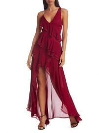 Mariana Silk High-Low Ruffle Dress by Alice  Olivia at Saks Off 5th