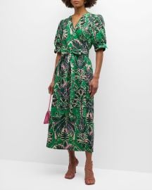 Marie Oliver Rita Printed Wrap Dress with Tie Belt at Neiman Marcus