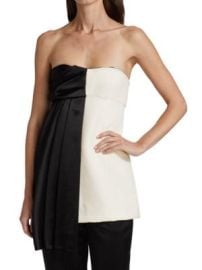 Marina Moscone Patchwork Satin Bustier Top at Saks Off 5th