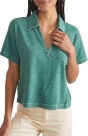 Marine Layer Boxy Cotton Polo T-Shirt at Nordstrom