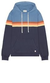 Marine Layer Colorblock Chest Stripe Hoodie In Blue Yonder Mood Indigo at Revolve