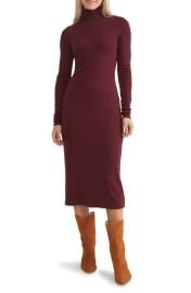 Marine Layer Lexi Rib Long Sleeve Turtleneck Dress at Nordstrom