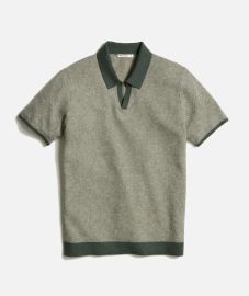 Marine Layer Liam Sweater Polo in Olive Driftwood at Marine Layer