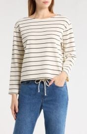 Marine Layer Luxe Stripe Sueded Cotton T-Shirt at Nordstrom