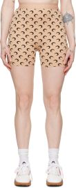 Marine Serre Beige All Over Moon Shorts SSENSE at ssense