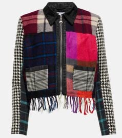 Marine Serre Clashing Tartans wool jacket at Mytheresa