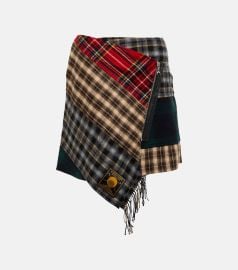 Marine Serre Clashing Tartans wool miniskirt at Mytheresa