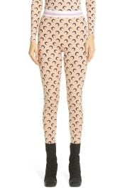 Marine Serre Crescent Print Jersey Leggings at Nordstrom