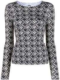 Marine Serre Diamond Moon long-sleeve T-shirt - at Farfetch