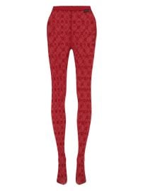 Marine Serre Moonogram Mesh Tights Red at Farfetch
