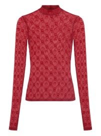 Marine Serre Moonogram high-neck Top Red at Farfetch
