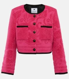 Marine Serre Towelling Effect Cropped Jacket at Mytheresa