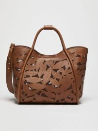 Marine tote bag in carved leather tobacco MARINELEAF Max Mara at Max Mara