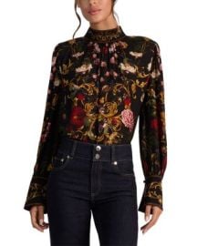 Marion Mock Neck Embellished Blouse at Bloomingdales