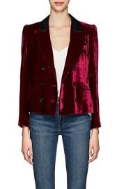 Marion Velvet Double-Breasted Crop Blazer at Barneys