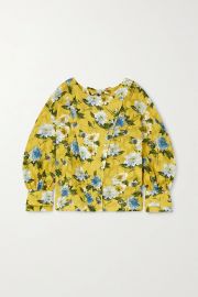 Marion floral-print fil coupé cotton blouse at Net a Porter