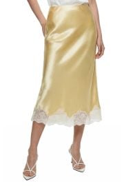 Marisa Bias Cut Lace Trim Satin Skirt at Nordstrom Rack