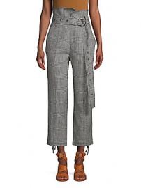 Marissa Webb - Isadora Houndstooth Linen  amp  Cotton Pants at Saks Off 5th