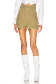 Marissa Webb Brooke Heavy Canvas Skirt in Khaki Green   FWRD at Forward