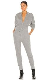 Marissa Webb Red Eye French Terry Zip Front Jumpsuit in Heather Grey at Revolve