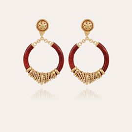 Mariza earrings small size acetate gold - Brick Gold plated - Women Jewellery - Cration Gas Bijoux at Gas Bijoux