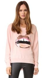 Markus Lupfer Tonal Sequin Lara Lip Joey Sweater at Shopbop