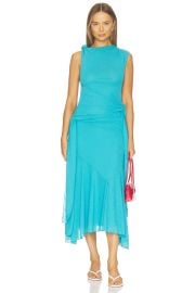Marl Mesh Draped Knot Detailing Long Dress at Revolve