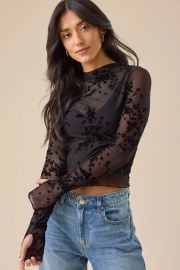 Marla Lace Mock Neck Top at Altar'd State