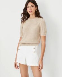 Marled Puff Sleeve Sweater Tee at Ann Taylor