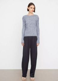 Marled Wool-Cotton Sweater in Sweaters at Vince