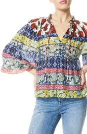 Marlyn Floral Patchwork Peasant Blouse at Nordstrom Rack