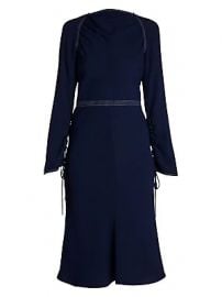 Marni - Envers Crepe Long-Sleeve Flared Dress at Saks Fifth Avenue