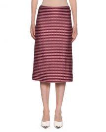 Marni Checked-Knit Midi Pencil Skirt at Neiman Marcus