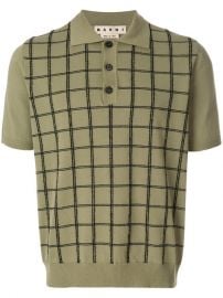 Marni Grid Check Knitted Polo Shirt at Farfetch