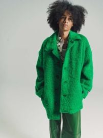 Marni Mohair Ratine Check Cuban Coat at Garmentory
