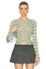 Marni Round Neck Loose Sweater in Iris Blue FWRD at FWRD