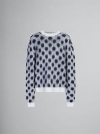 Marni White Mohair Jumper with Polka Dots at Marni