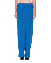 Marni Wide-Leg Printed Silk Pajama Pants   Neiman Marcus at Neiman Marcus