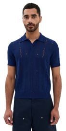 Marni Zigzag Knit Polo Bluette 52 at Shopbop