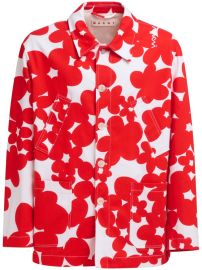 Marni floral-print Cotton Jacket Red at Farfetch