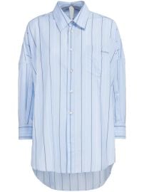 Marni long-length Striped Cotton Shirt Blue at Farfetch