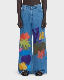 Marni x No Vacancy Inn Menx27s Wide-Leg Patch Jeans at Neiman Marcus