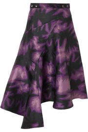 Marques  Almeida - Asymmetric printed brocade wrap midi skirt at Net A Porter