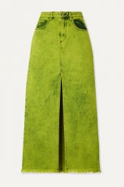 Marques  Almeida - Frayed acid-wash denim maxi skirt at Net A Porter