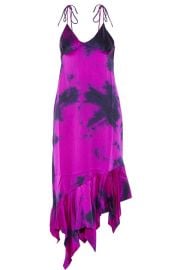 Marques  Almeida   Tie-dyed asymmetric silk-satin dress at Net A Porter