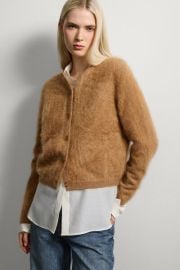 Marrone Brown cardigan in pure cashmere Stefanel at Stefanel