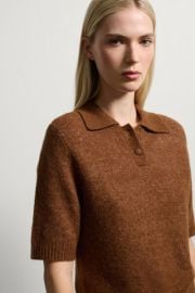 Marrone Camisola de l castanha em estilo regular Stefanel at Stefanel